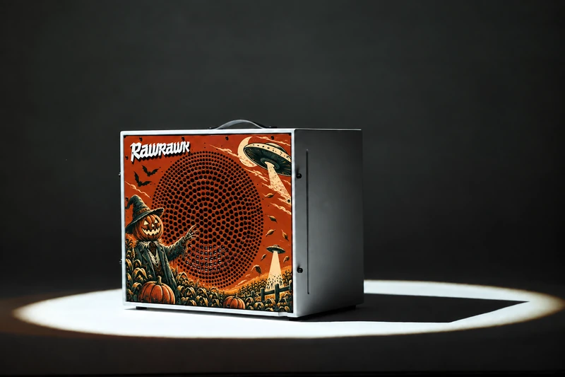 Concept visualisation of Harvest Invasion artwork on the Corten Quasar Airframe