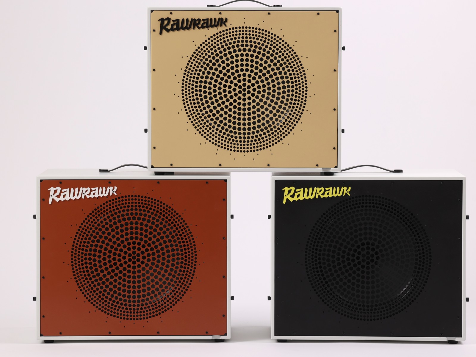 Quasar Airframe finishes side by side — Dune, Corten and Obsidian