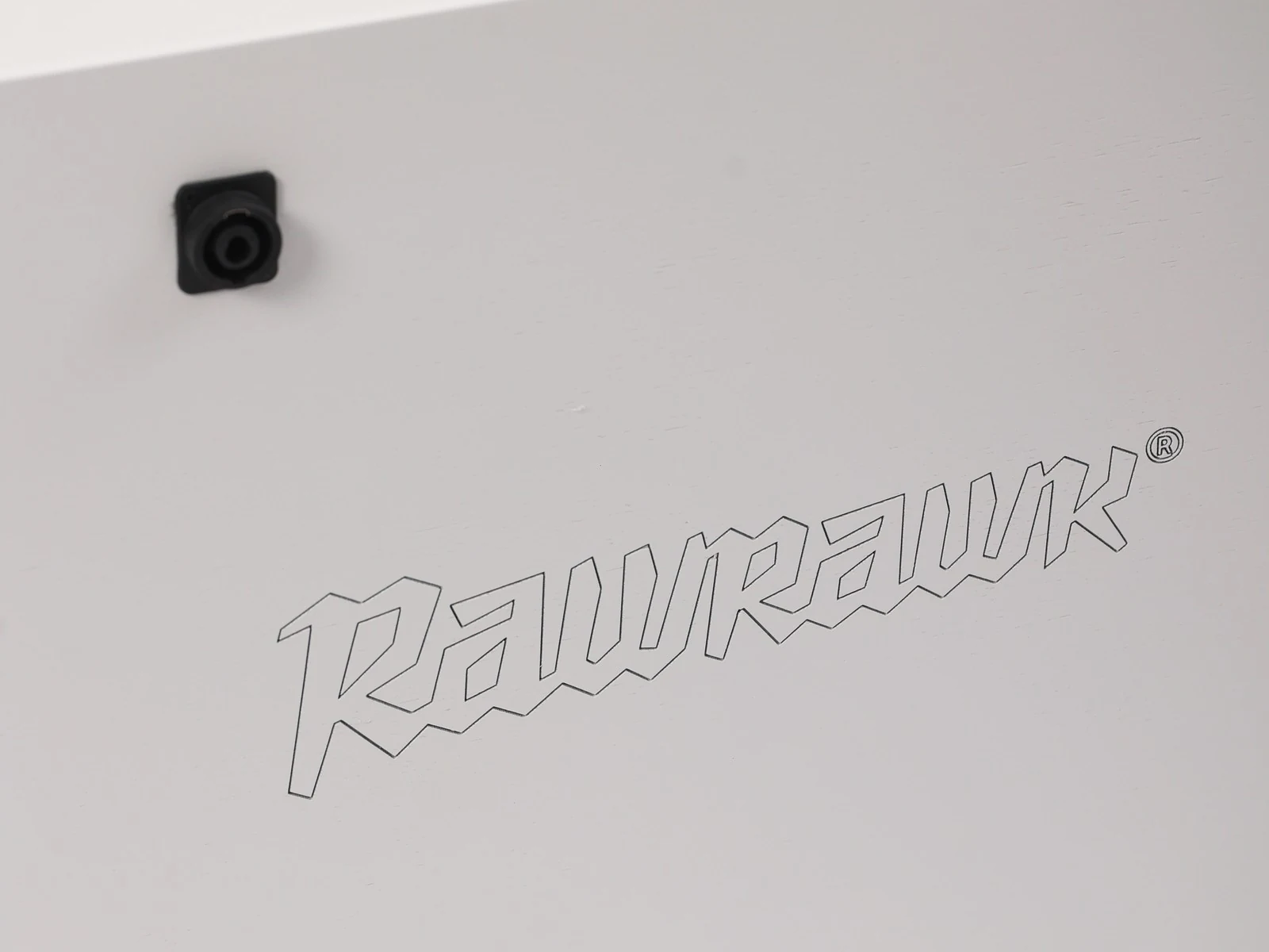 Quasar rear panel with Neutrik Speakon combo jack and laser-engraved branding