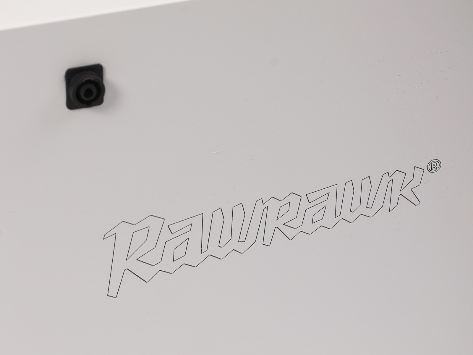 Quasar rear panel with Neutrik Speakon combo jack and laser-engraved branding